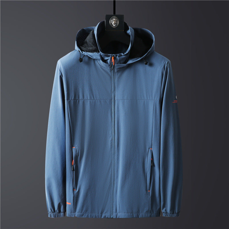 Men's ultralight breathable softshell functional jacket with hood and elastic cuffs Mune Fashion