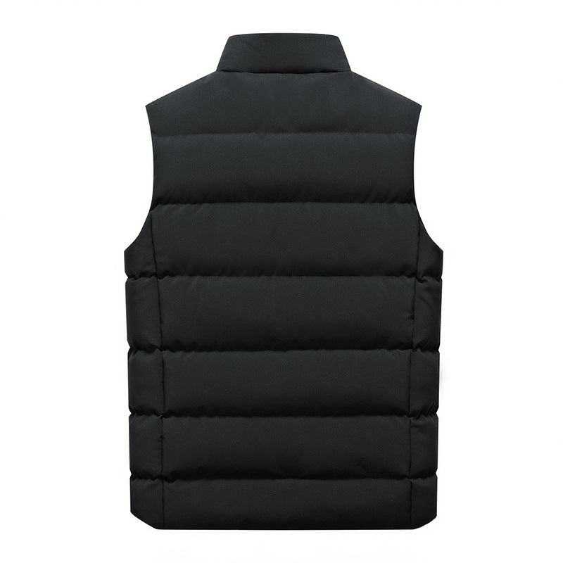Men's Padded Quilted Vest with High Collar and Zipper Pockets Mune Fashion