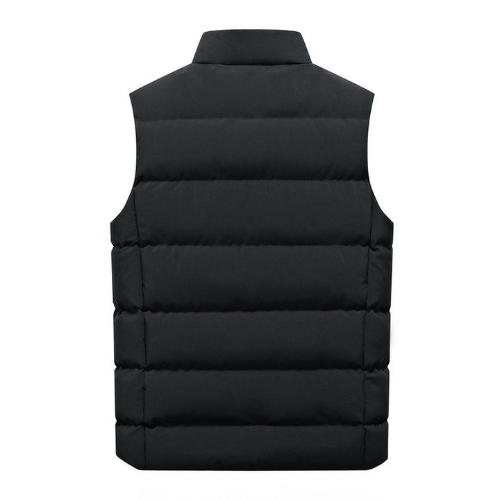 Men's Padded Quilted Vest with High Collar and Zipper Pockets Mune Fashion