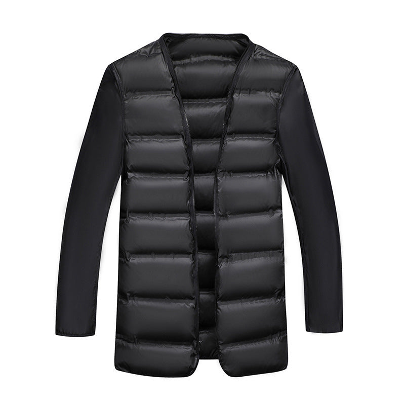 Men's wool coat with quilted thermal lining and faux fur collar Mune Fashion