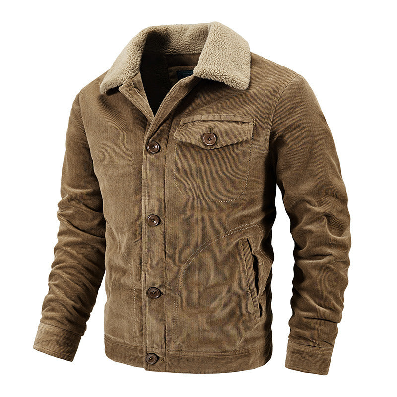 Men's Comfortable Cord Jacket with Teddy Lining Mune Fashion