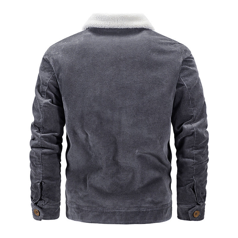 Men's Comfortable Cord Jacket with Teddy Lining Mune Fashion