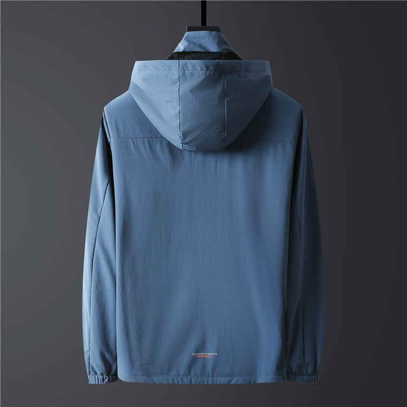 Men's ultralight breathable softshell functional jacket with hood and elastic cuffs Mune Fashion