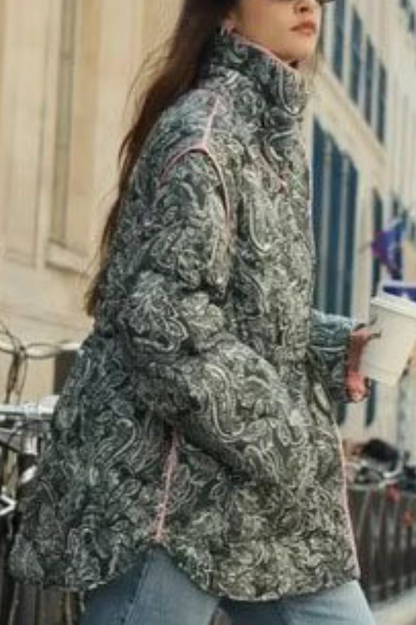 Mune | and Casual Loose Cotton Printed Long Sleeve Jacket