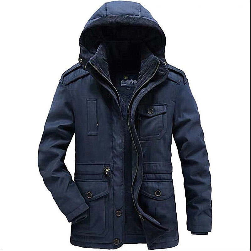 Men's winter parka with teddy lining, detachable hood, and multifunction pockets Mune Fashion