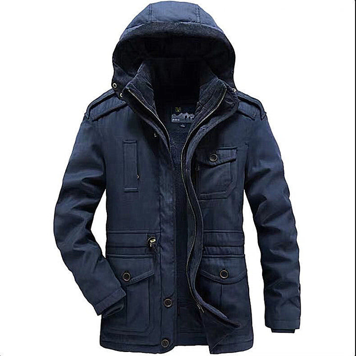 Men's winter parka with teddy lining, detachable hood, and multifunction pockets Mune Fashion