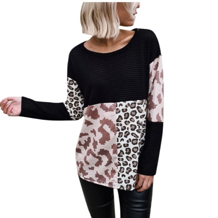 Women's sweater with animal patchwork and ribbed top Mune Fashion