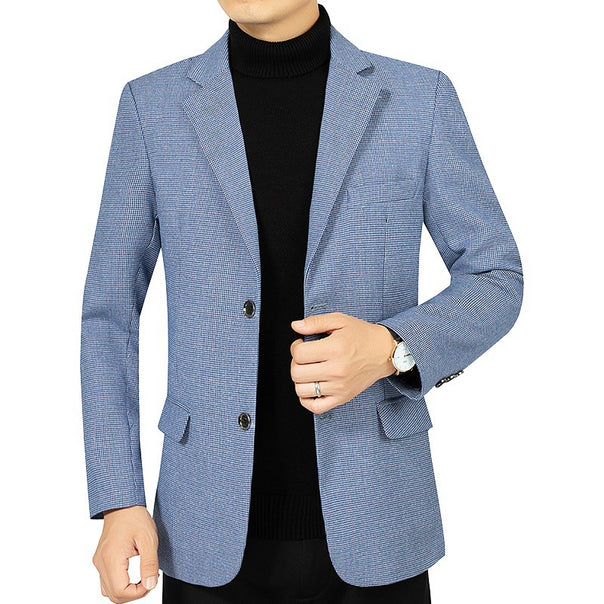 Men's Slim-Fit Jacket finely checked made of lightweight blended fabric Mune Fashion with partially lined interior processing Mune Fashion