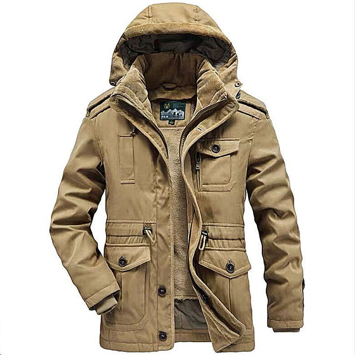 Men's winter parka with teddy lining, detachable hood, and multifunction pockets Mune Fashion