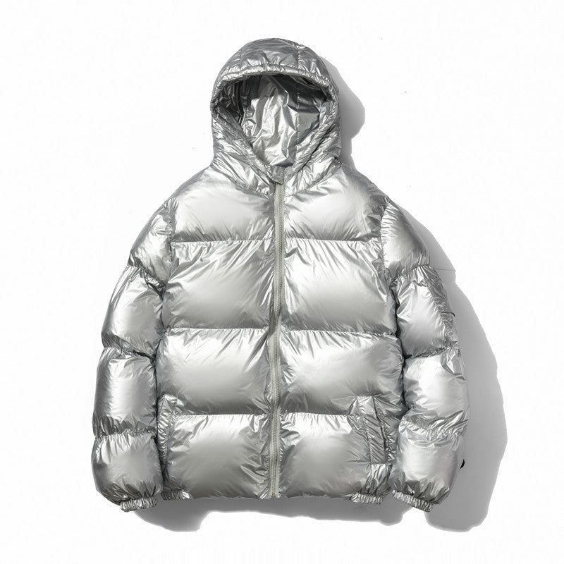 Unisex nan shiny padded jacket with hood, water-repellent high-shine surface and warming synthetic filling Mune Fashion