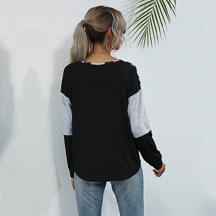 Women’s Sporty Top with Leopard Print Mune Fashion