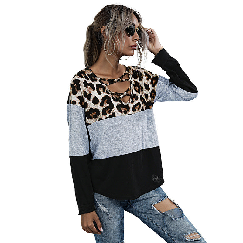 Women’s Sporty Top with Leopard Print Mune Fashion