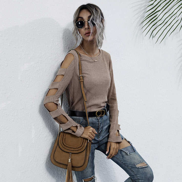 Women Comfortable Sweater with Cut-Out Details Mune Fashion