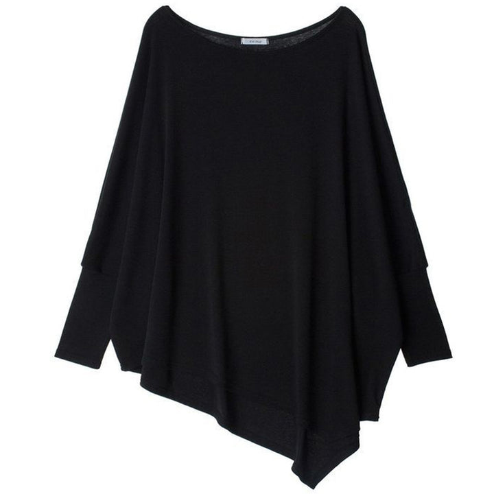 Women's Oversize Tunic with Asymmetrical Hem and Long Sleeves Mune Fashion