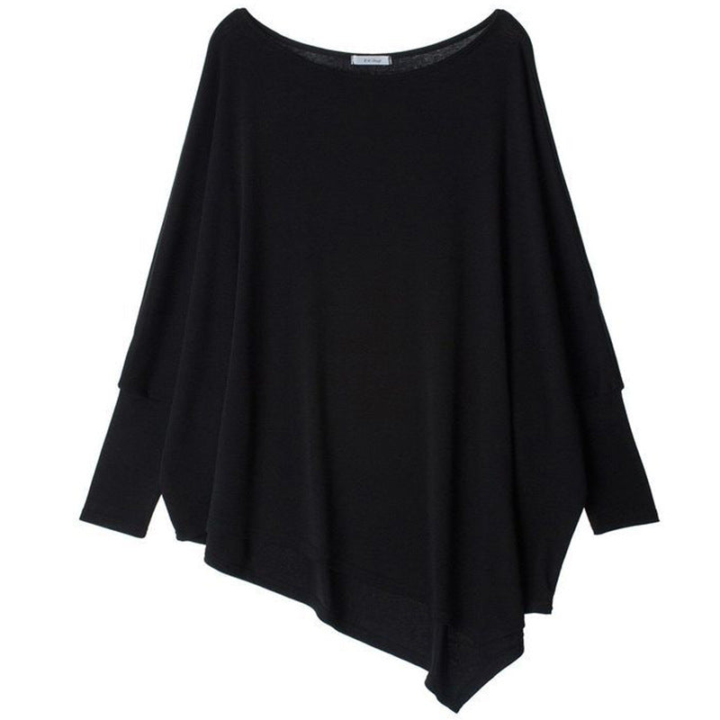 Women's Oversize Tunic with Asymmetrical Hem and Long Sleeves Mune Fashion