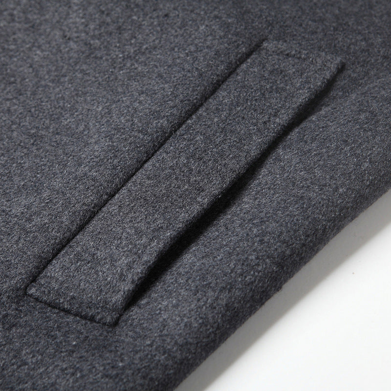 Men's Single-Breasted Wool Blend Overcoat with Quilted Thermal Inner Jacket Mune Fashion