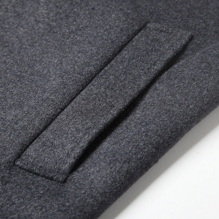 Men's Single-Breasted Wool Blend Overcoat with Quilted Thermal Inner Jacket Mune Fashion