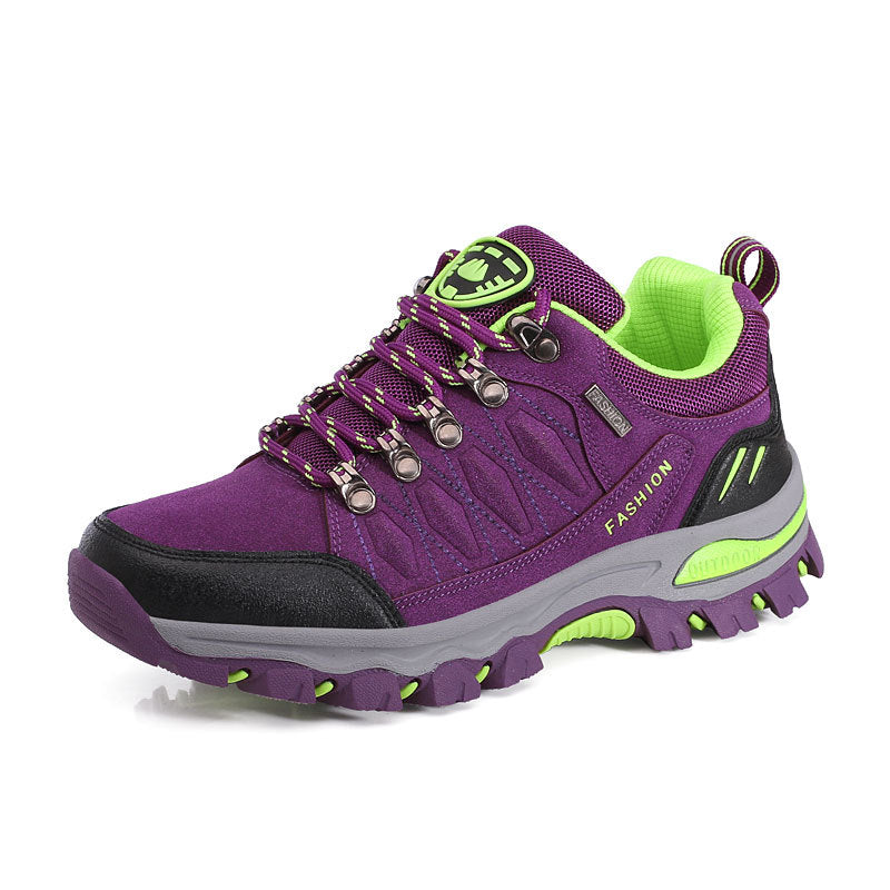 Women's breathable low-cut trekking shoe with metal eyelets, reinforced toe cap, and grippy multi-terrain sole Mune Fashion