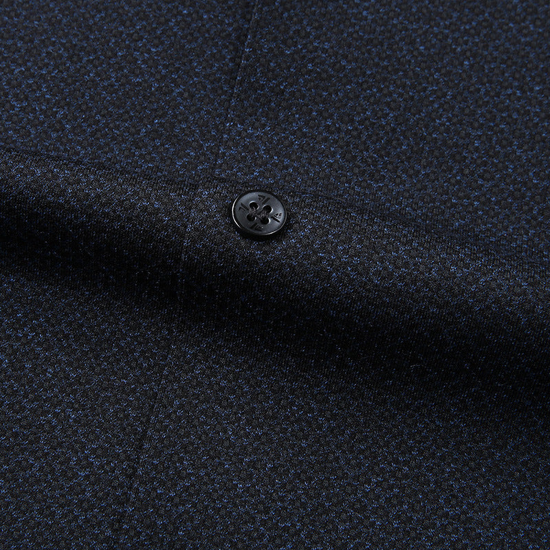 Men's Long-Sleeved Textured Business Shirt with Kent Collar and Light Stretch Mune Fashion