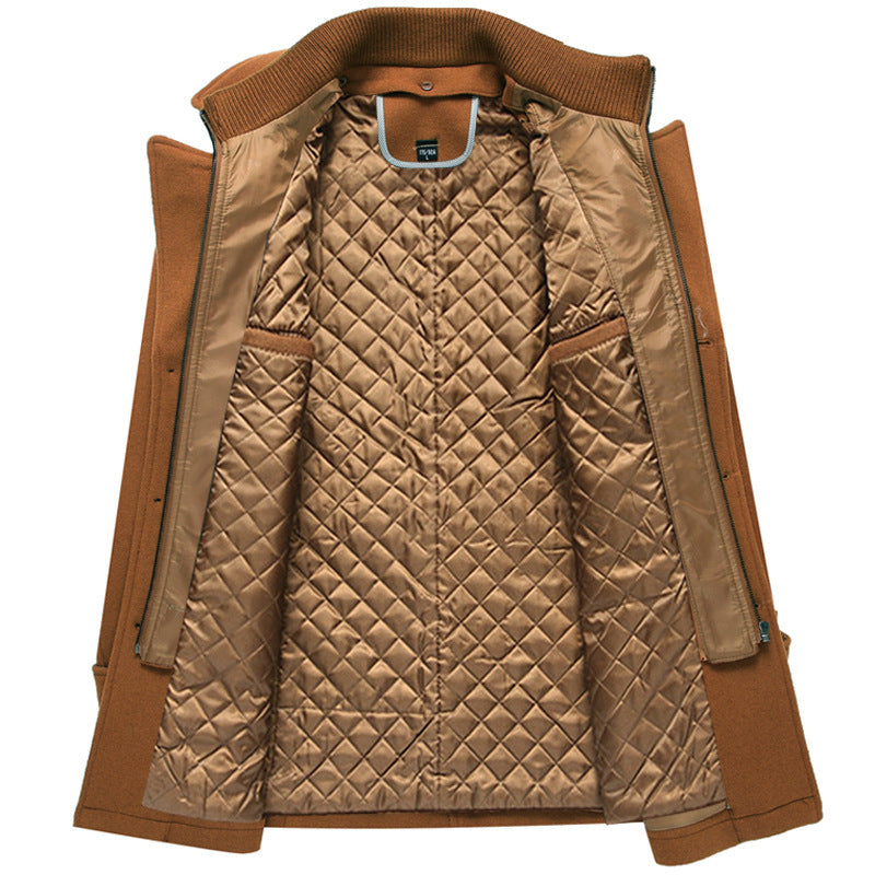 Men's tailored short coat made of wool blend with removable quilted inner jacket and concealed two-way zipper Mune Fashion