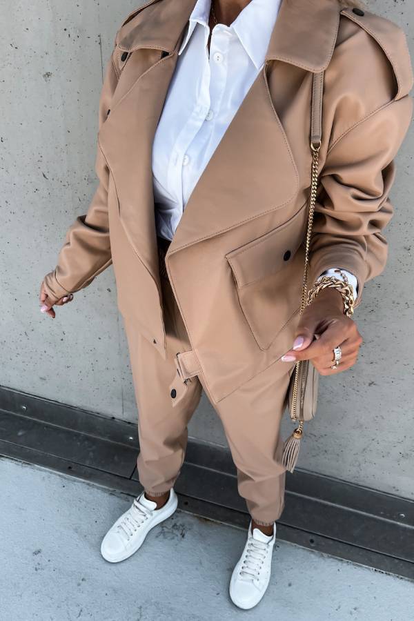 Mune | Leather Revers Pockets British Style Short Jacket