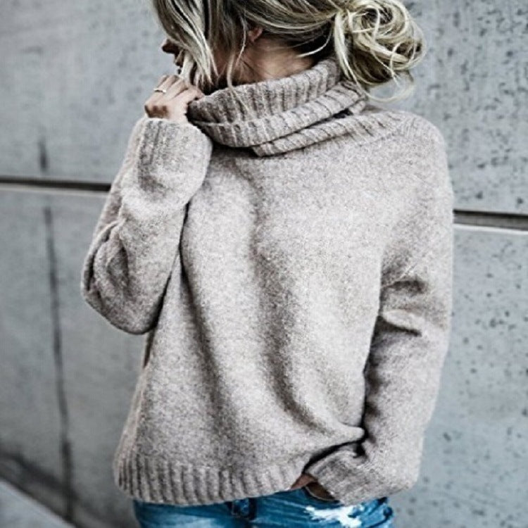 Women Oversized Cozy Turtleneck Sweater made of Fine Knit Mune Fashion