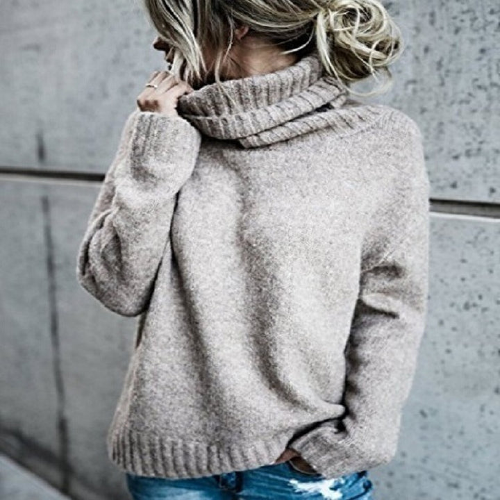 Women Oversized Cozy Turtleneck Sweater made of Fine Knit Mune Fashion
