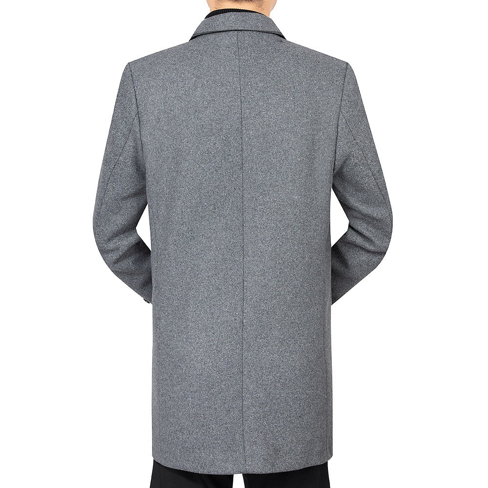 Men's Elegant Tailored Wool Blend Coat with Notch Lapel and Two Button Closure Mune Fashion