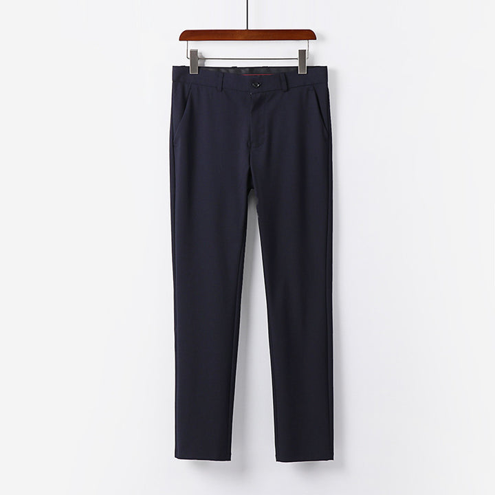Men's Elegant Slim Fit Suit Trousers with Crease and Straight Leg Mune Fashion