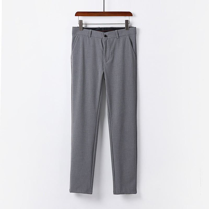 Men's Elegant Slim Fit Suit Trousers with Crease and Straight Leg Mune Fashion