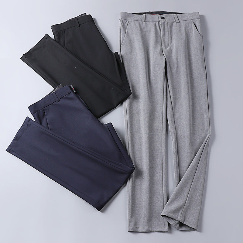 Men's Elegant Slim Fit Suit Trousers with Crease and Straight Leg Mune Fashion