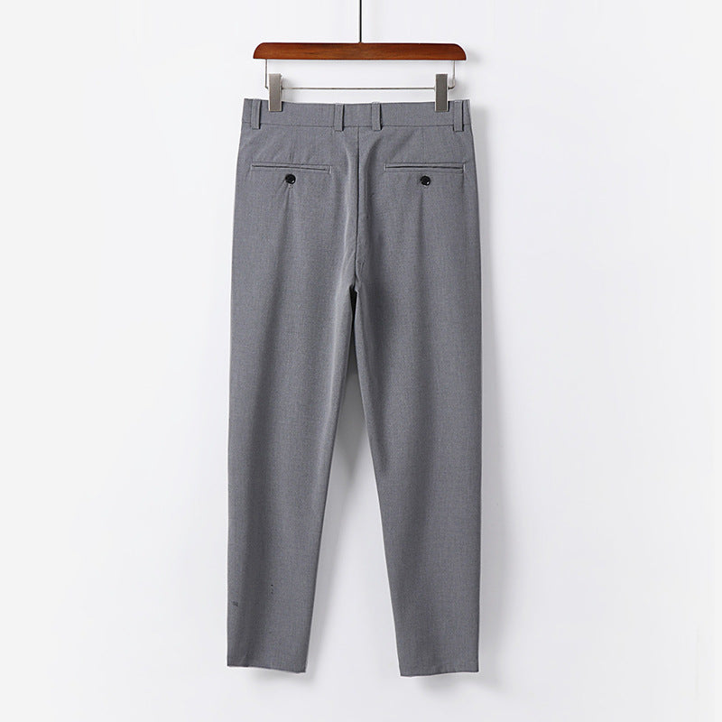 Men's Slim Chino Pants made of Stretch Cotton Blend with Slim Leg and Pleats Mune Fashion