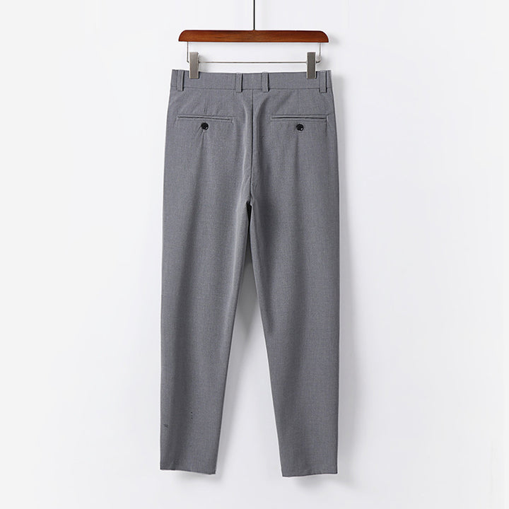 Men's Slim Chino Pants made of Stretch Cotton Blend with Slim Leg and Pleats Mune Fashion