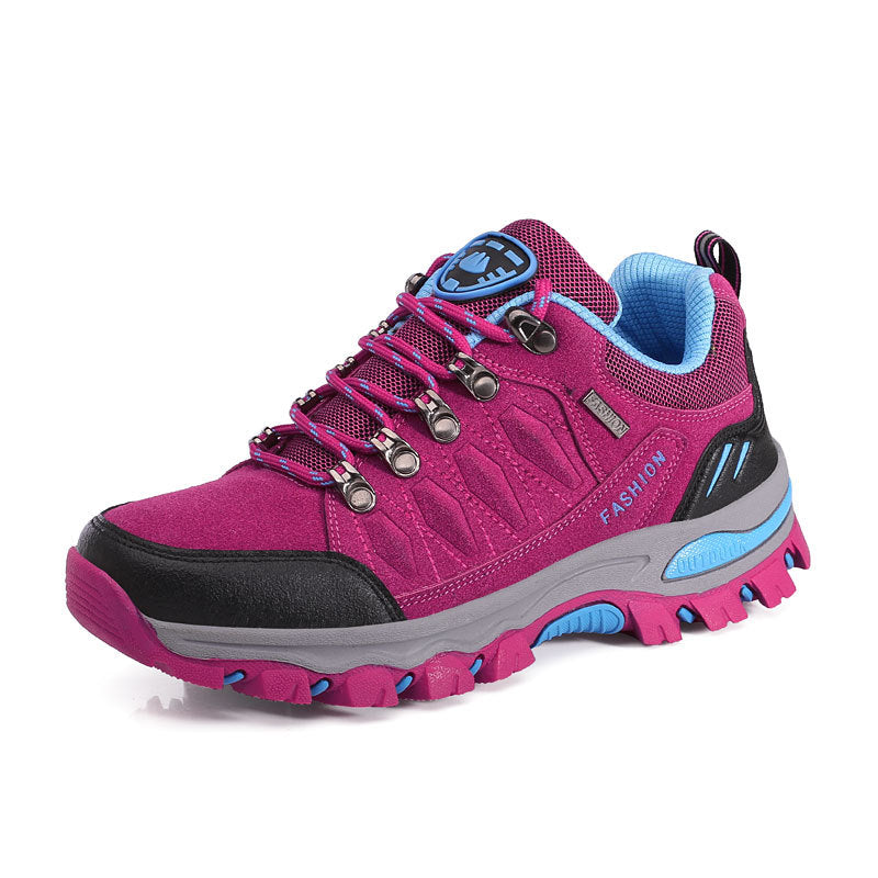 Women's breathable low-cut trekking shoe with metal eyelets, reinforced toe cap, and grippy multi-terrain sole Mune Fashion
