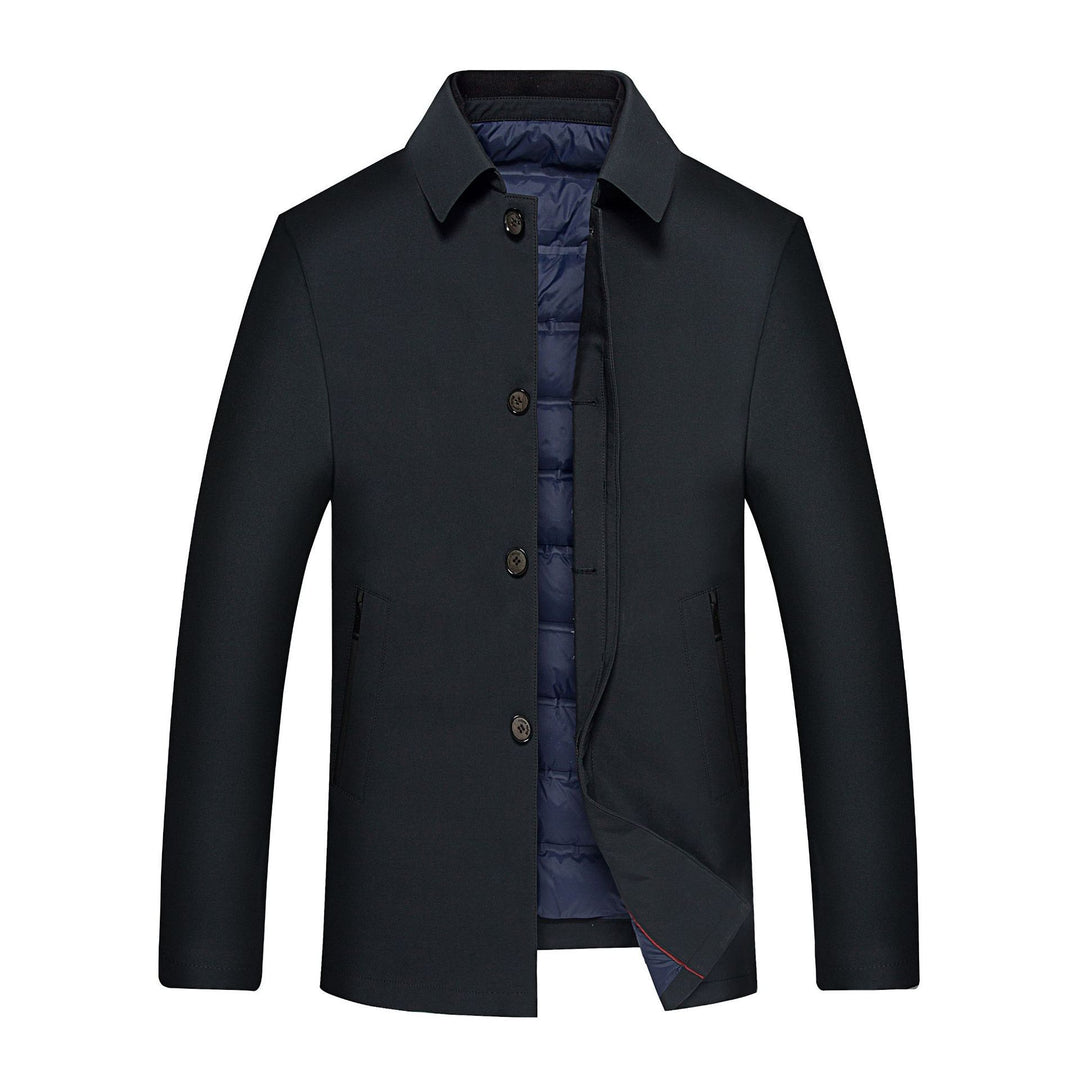 Men's elegant urban short coat with shirt collar and light insulation Mune Fashion