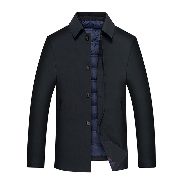 Men's elegant urban short coat with shirt collar and light insulation Mune Fashion