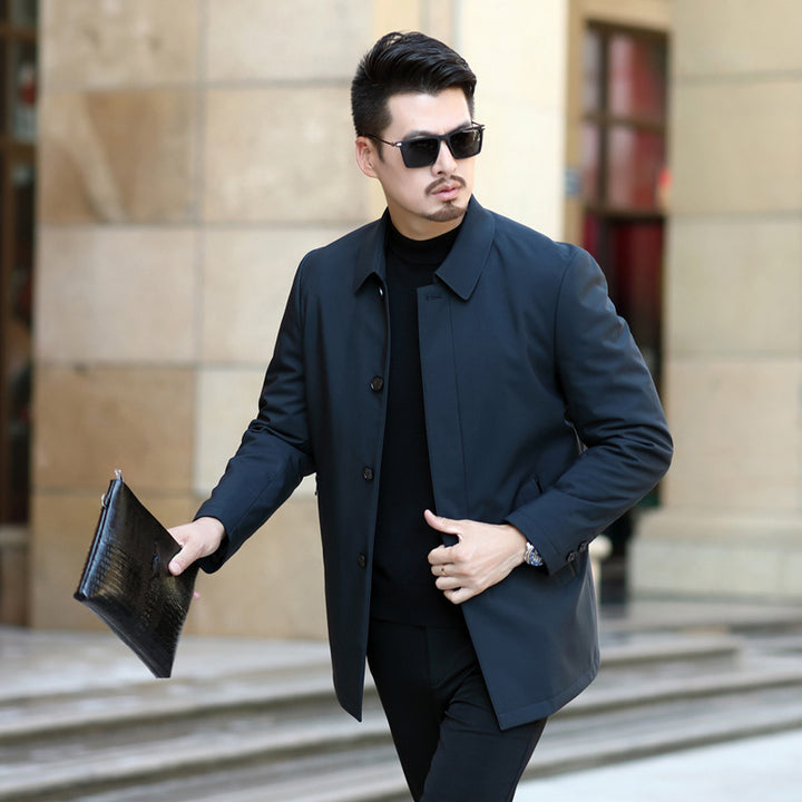 Men's elegant urban short coat with shirt collar and light insulation Mune Fashion