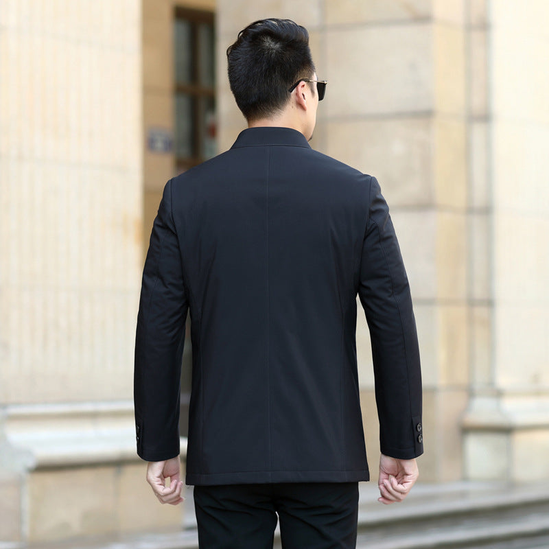 Men's elegant urban short coat with shirt collar and light insulation Mune Fashion