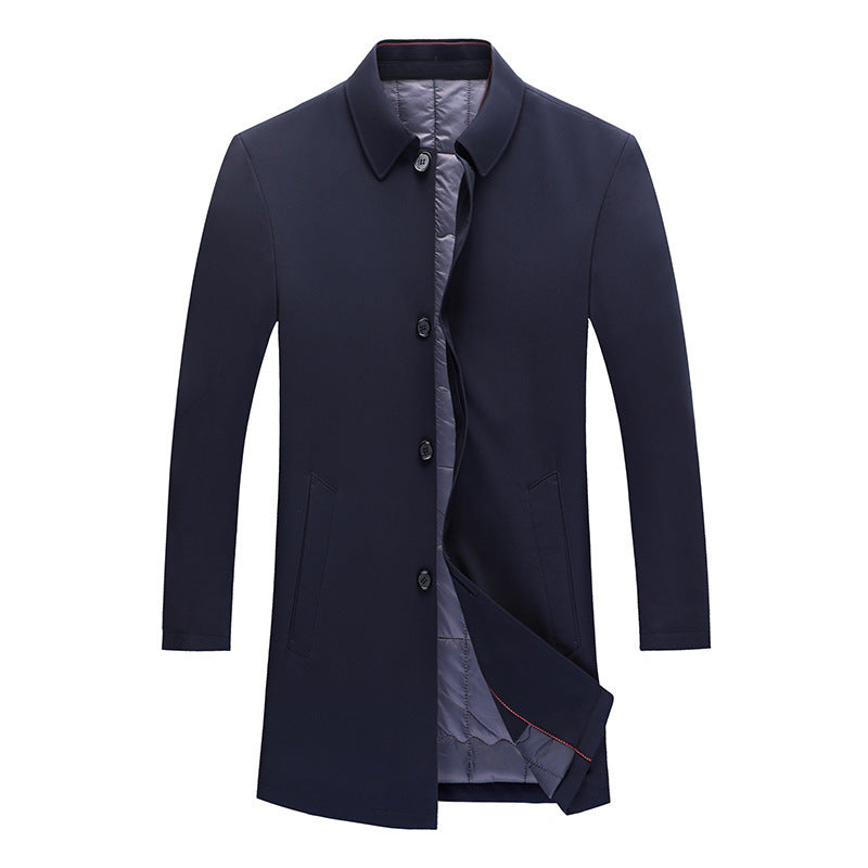 Men's Modern Business Short Coat with Straight Cut, Concealed Button Placket and Shirt Collar Mune Fashion