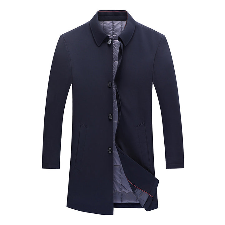 Men's Modern Business Short Coat with Straight Cut, Concealed Button Placket and Shirt Collar Mune Fashion