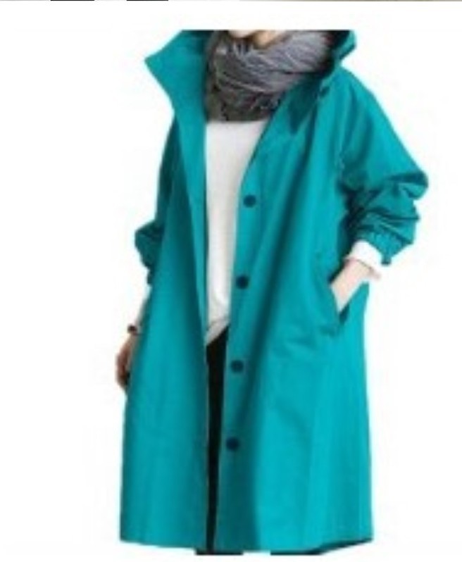 Women's lightweight oversized raincoat with hood and concealed closure Mune Fashion