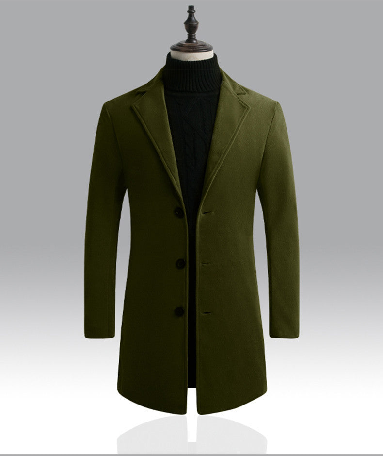Men's slim short coat with stand-up collar and elegant button placket Mune Fashion