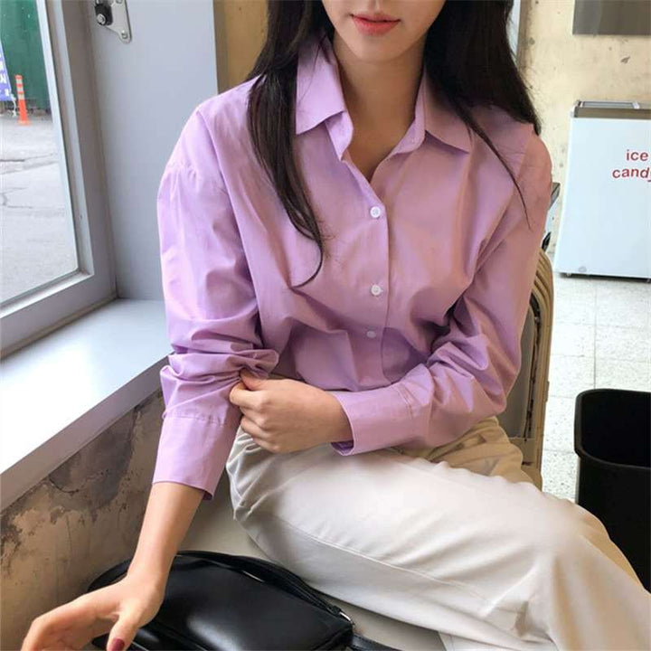 Ladies Loose Cotton Shirt with Boxy Fit, Drop Shoulder and Asymmetrical Hem Mune Fashion