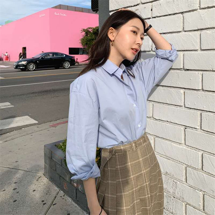 Ladies Loose Cotton Shirt with Boxy Fit, Drop Shoulder and Asymmetrical Hem Mune Fashion