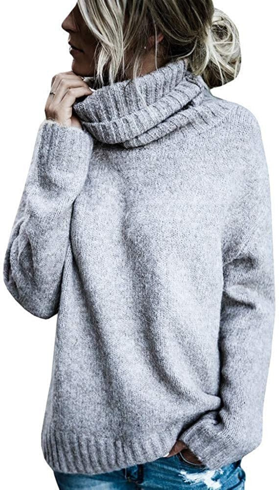 Women Oversized Cozy Turtleneck Sweater made of Fine Knit Mune Fashion