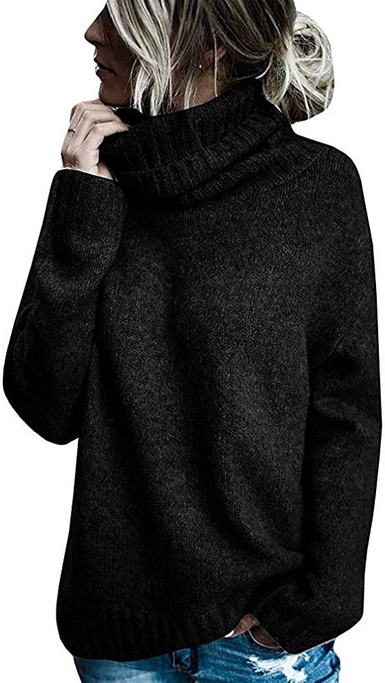 Women Oversized Cozy Turtleneck Sweater made of Fine Knit Mune Fashion