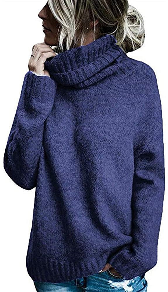 Women Oversized Cozy Turtleneck Sweater made of Fine Knit Mune Fashion