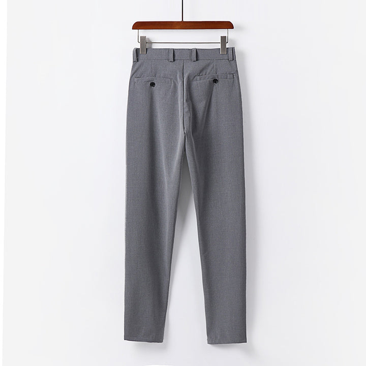Men's Elegant Slim Fit Suit Trousers with Crease and Straight Leg Mune Fashion