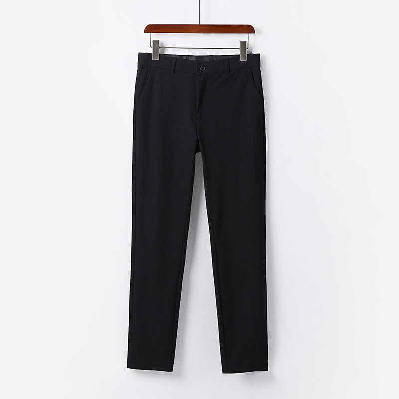 Men's Elegant Slim Fit Suit Trousers with Crease and Straight Leg Mune Fashion