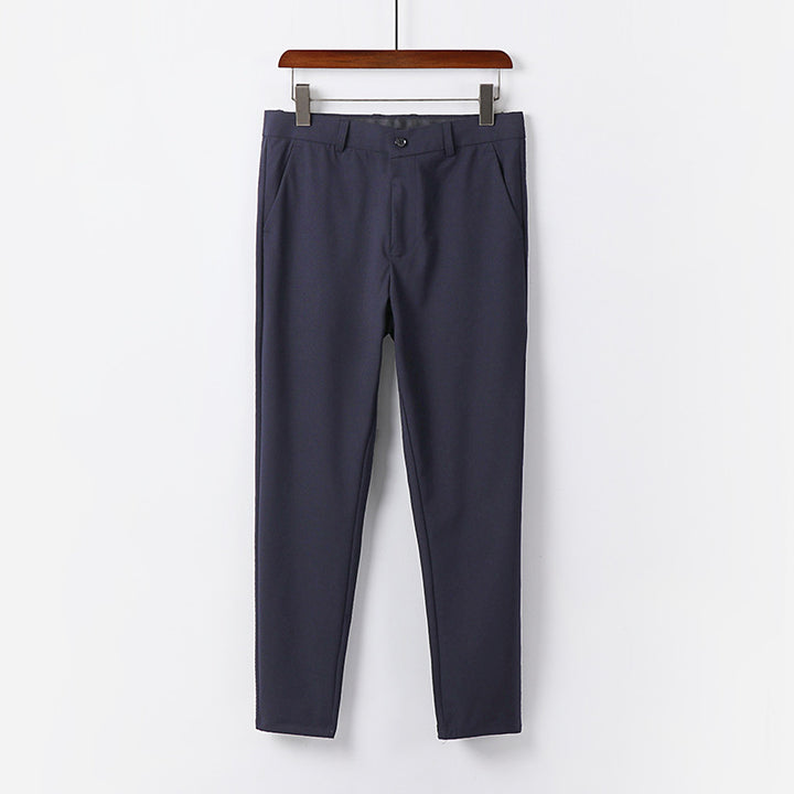 Men's Slim Chino Pants made of Stretch Cotton Blend with Slim Leg and Pleats Mune Fashion